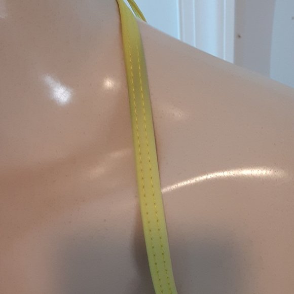 Itty Bitty Yellow String Slider Tied Off Triangle Bikini Top - Picture 7 of 10